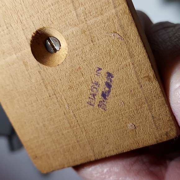 Vintage Made in Sweden Wood Carved Santa Clause Candle Holders Hand Painted - Picture 6 of 6